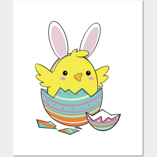 Easter Bunny Chick Posters and Art